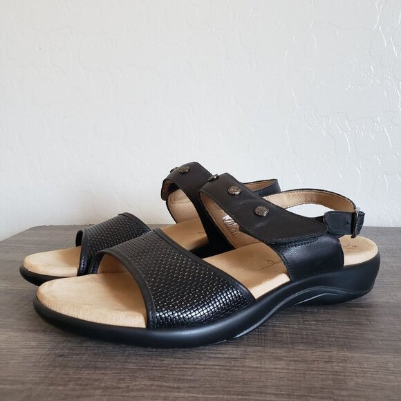 SAS Lisette Heel Strap Studded Leather Black Sandal Women's 9 Comfort Adjustable - Picture 11 of 11